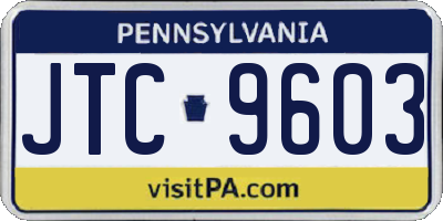 PA license plate JTC9603