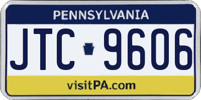 PA license plate JTC9606