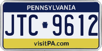 PA license plate JTC9612