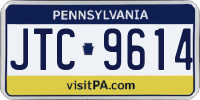 PA license plate JTC9614