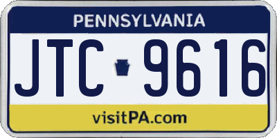 PA license plate JTC9616