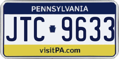 PA license plate JTC9633