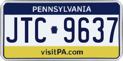 PA license plate JTC9637