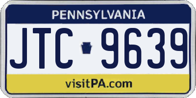 PA license plate JTC9639