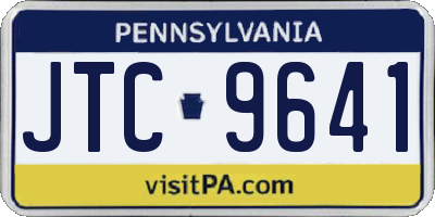 PA license plate JTC9641