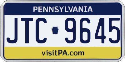 PA license plate JTC9645