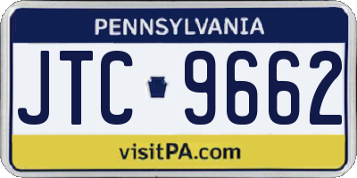 PA license plate JTC9662