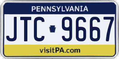 PA license plate JTC9667