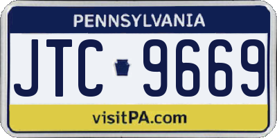 PA license plate JTC9669