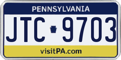 PA license plate JTC9703