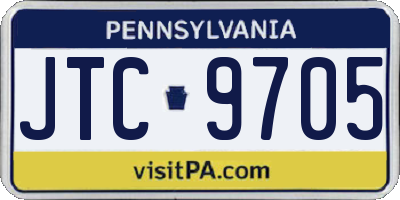 PA license plate JTC9705