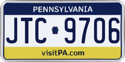 PA license plate JTC9706