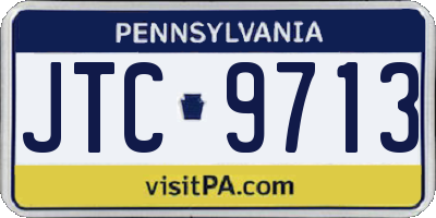 PA license plate JTC9713