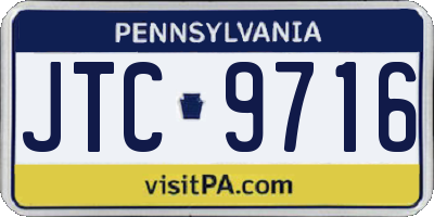 PA license plate JTC9716
