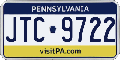 PA license plate JTC9722