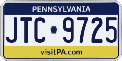 PA license plate JTC9725