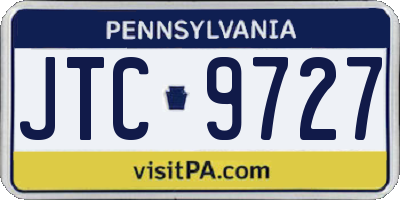 PA license plate JTC9727