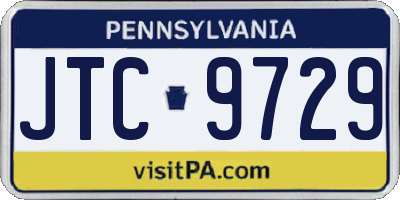 PA license plate JTC9729