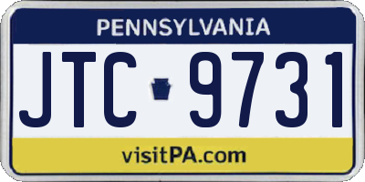 PA license plate JTC9731