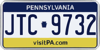PA license plate JTC9732
