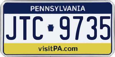 PA license plate JTC9735