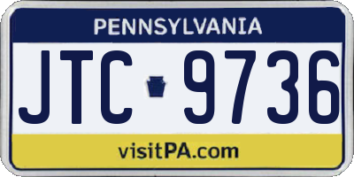 PA license plate JTC9736