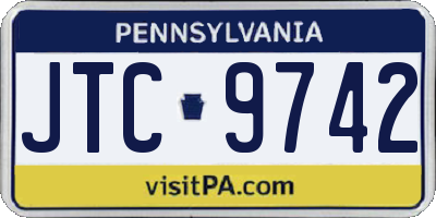 PA license plate JTC9742