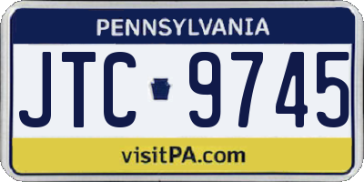 PA license plate JTC9745