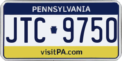 PA license plate JTC9750