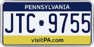 PA license plate JTC9755