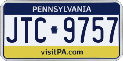 PA license plate JTC9757