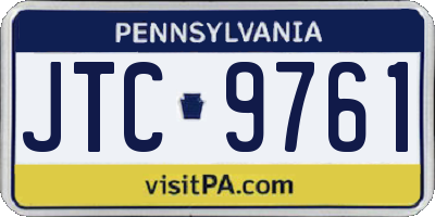 PA license plate JTC9761