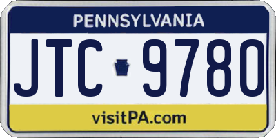 PA license plate JTC9780