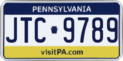 PA license plate JTC9789