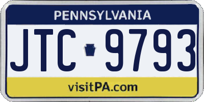 PA license plate JTC9793