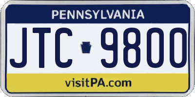 PA license plate JTC9800