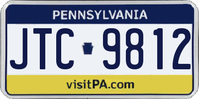 PA license plate JTC9812