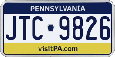 PA license plate JTC9826