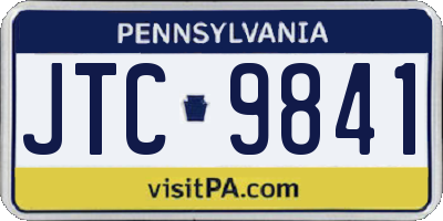 PA license plate JTC9841