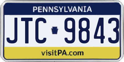 PA license plate JTC9843