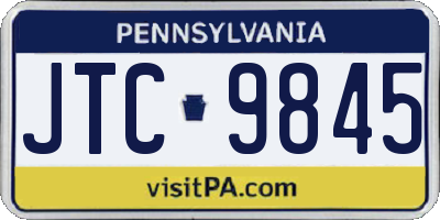 PA license plate JTC9845