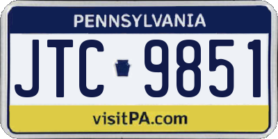 PA license plate JTC9851