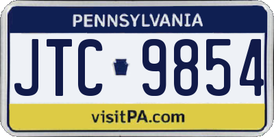 PA license plate JTC9854