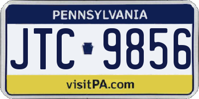 PA license plate JTC9856