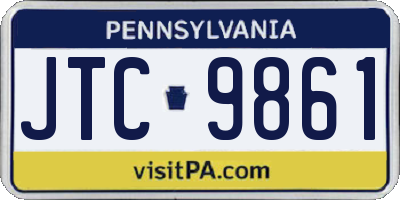 PA license plate JTC9861