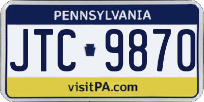 PA license plate JTC9870