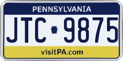 PA license plate JTC9875