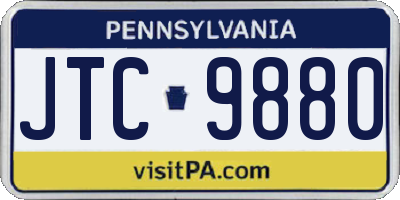 PA license plate JTC9880
