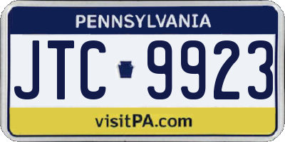 PA license plate JTC9923