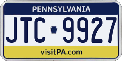 PA license plate JTC9927